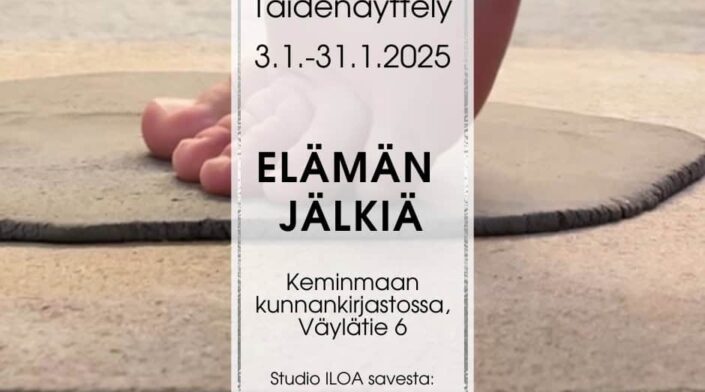 Taidenäyttely elämän jälkiä (Facebook-postaus)